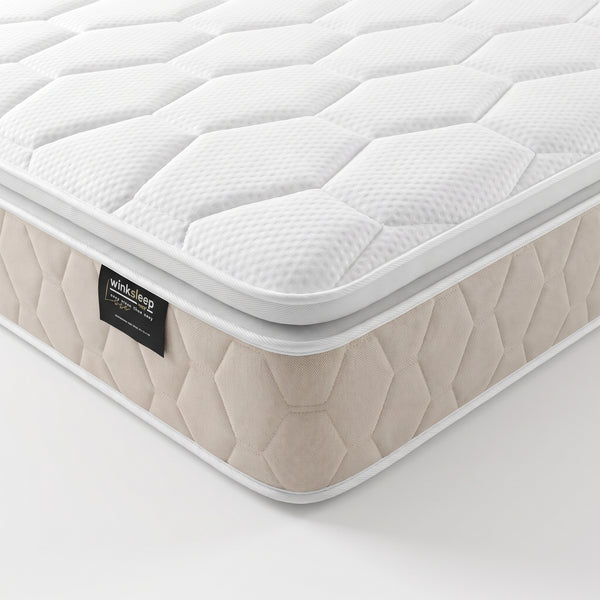 WinkSleep LUXE Imperial Memory Pillow Top 1500 Mattress 25cm Deep, Adaptive Core™ Pocket Springs & Deep Memory Foam Comfort