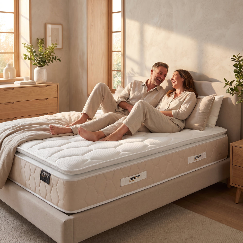 WinkSleep LUXE Imperial Memory Pillow Top 1500 Mattress 25cm Deep, Adaptive Core™ Pocket Springs & Deep Memory Foam Comfort