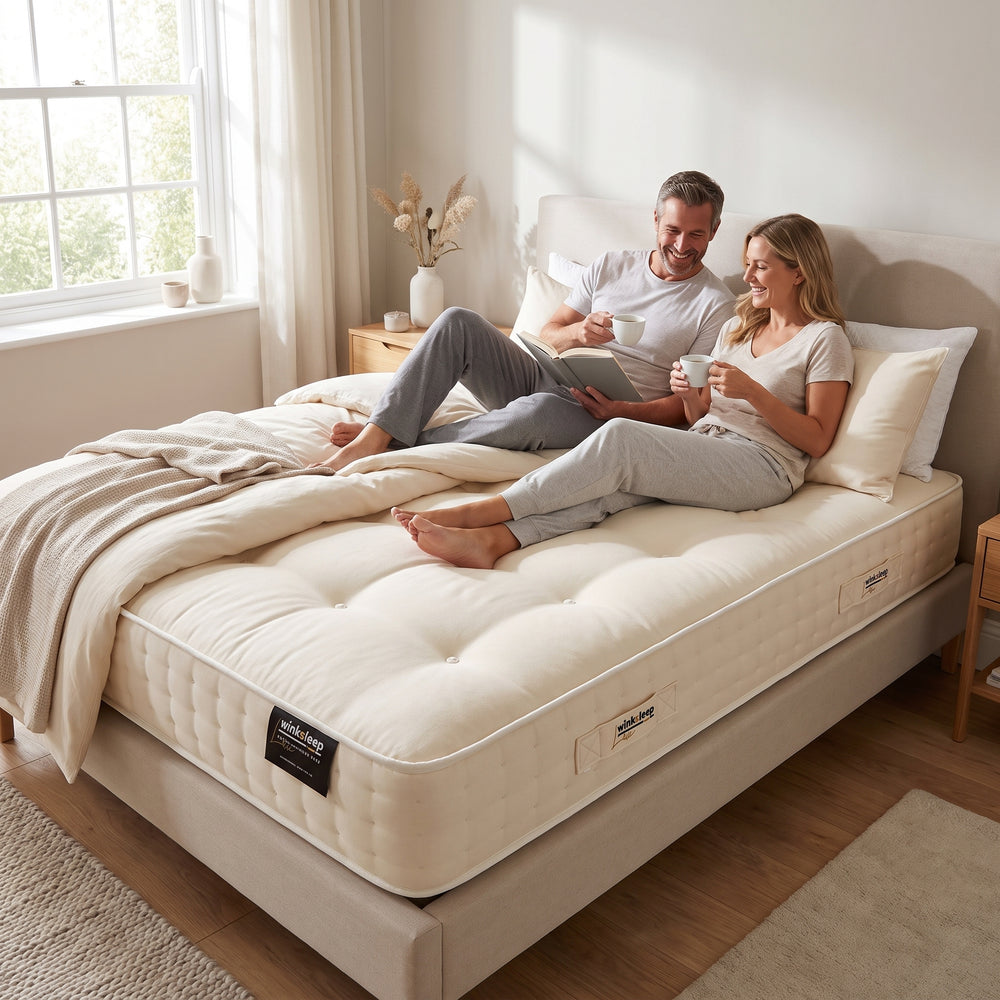 WinkSleep LUXE Westminster Natural 3000 Mattress 28cm Deep, Adaptive Core™ Pocket Springs with Premium Natural Fillings