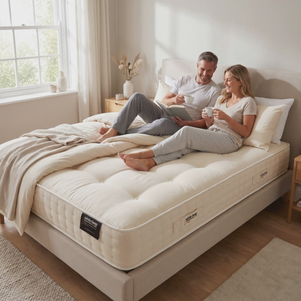 WinkSleep LUXE Westminster Natural 3000 Mattress 28cm Deep, Adaptive Core™ Pocket Springs with Premium Natural Fillings