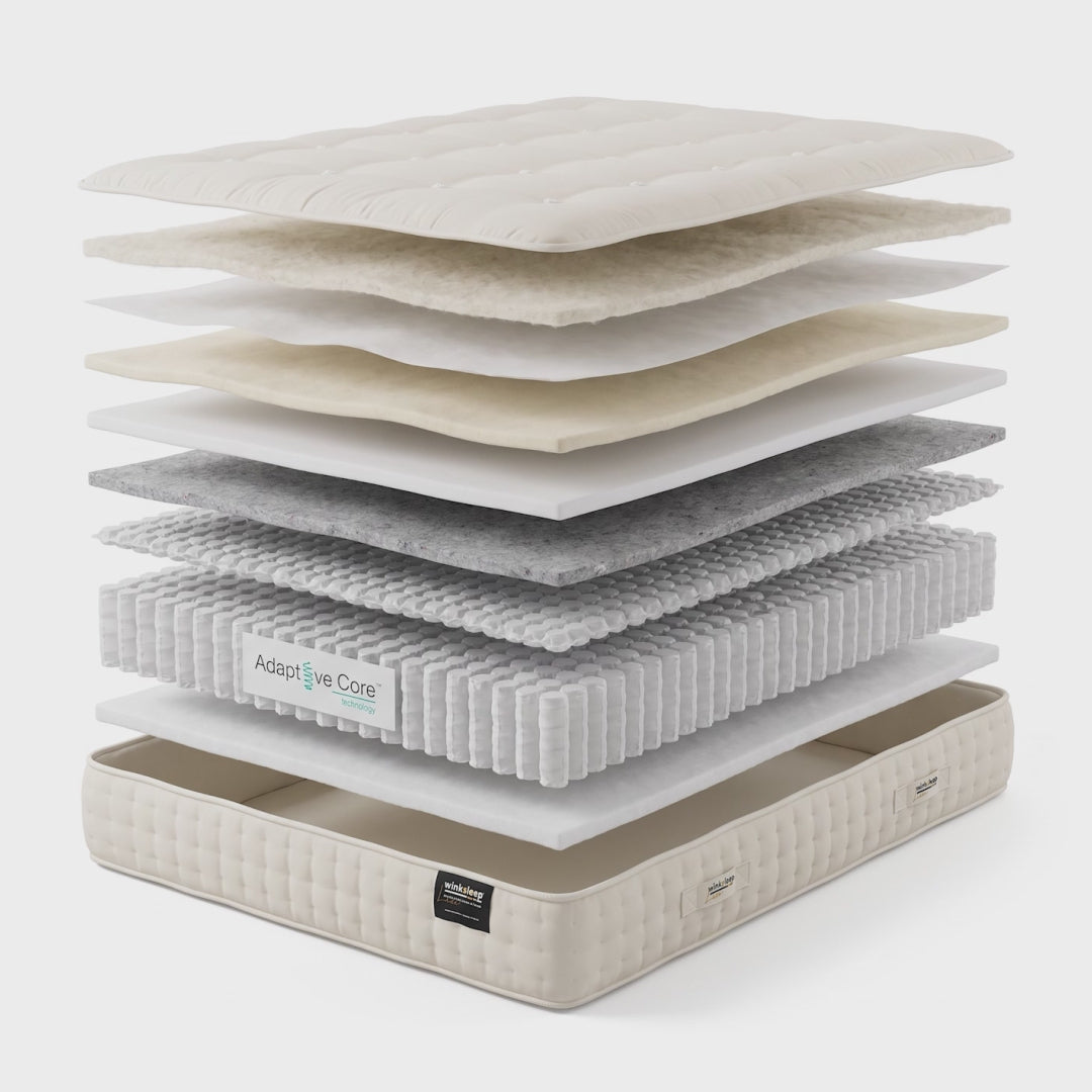 WinkSleep LUXE Westminster Natural 3000 Mattress 28cm Deep, Adaptive Core™ Pocket Springs with Premium Natural Fillings